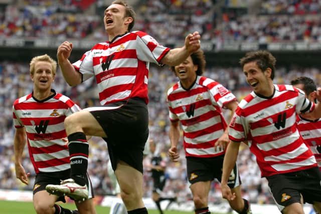 James Hayter celebrates his goal