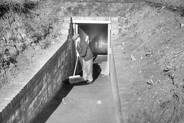 Public air raid shelters had to be kept clean because of the daily use in the face of the German threat.