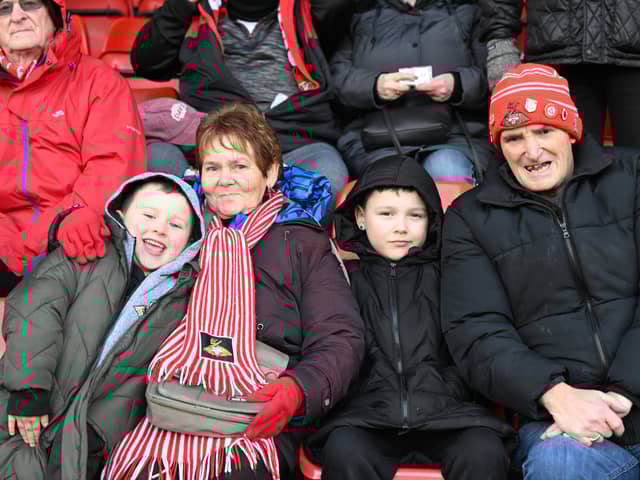 Doncaster Rovers fans watch the defeat at Walsall.