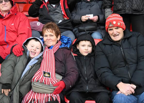 Doncaster Rovers fans watch the defeat at Walsall.