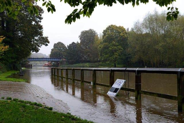 The River Don has burst its banks in a number of places overnight.