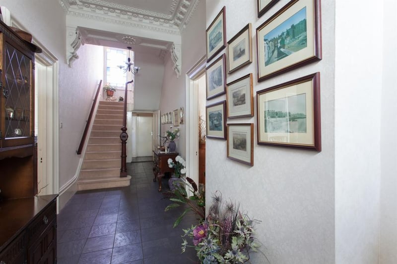 The entrance hall is full of character.