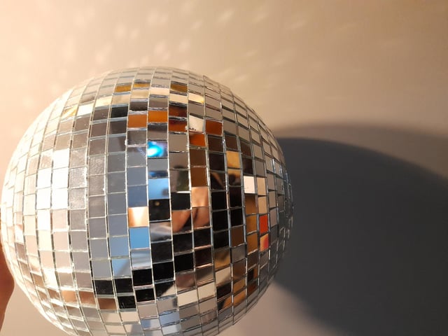 Submission to the #Museumof2020 by Emily Morrison, Head of The Institute for Community Studies: “A glitterball. At the start of the first lockdown we hung a glitterball in our lounge so we could try and make every night feel like the nights out we were missing.”