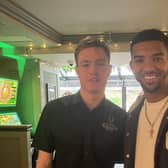 Mason Holgate dropped into the Black Bull in Doncaster city centre. (Photo: Black Bull).