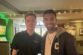 Mason Holgate dropped into the Black Bull in Doncaster city centre. (Photo: Black Bull).