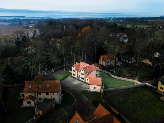 An aerial view of the property.