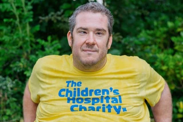 Fraser Lamb is taking on a 2,021 mile challenge to say thank you to Sheffield Children's. Credit Rowena Bazlinton