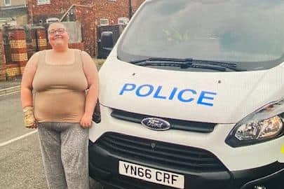 Sarah was over the moon to meet the police.