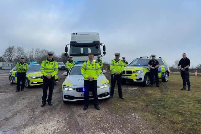 Operation Tramline saw officers driving a unmarked HGV tractor unit