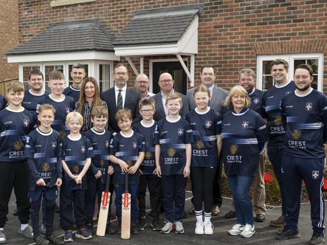 The Deputy Mayor of Doncaster, Councillor Glyn Jones, and Sprotbrough Cricket Club at the event