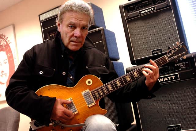 Tributes have been paid after the death of Doncaster businessmen Rick Harrison, pictured in 2006, who supplied guitars to Oasis and Coldplay, and was grandfather to the rock star Yungblud