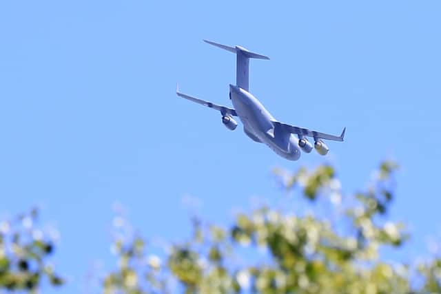 RAF C-17 Globemaster jet spotted takling off from Doncaster Sheffield Airport. Picture: Chris Etchells