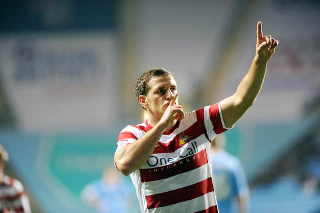 Billy Sharp celebrates scoring