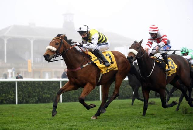 Dakota Gold ridden by Paul Mulrennan won the Betfair Wentworth Stakes at Doncaster Racecourse on November 7, 2020. Photo by Tim Goode - Pool/Getty Images