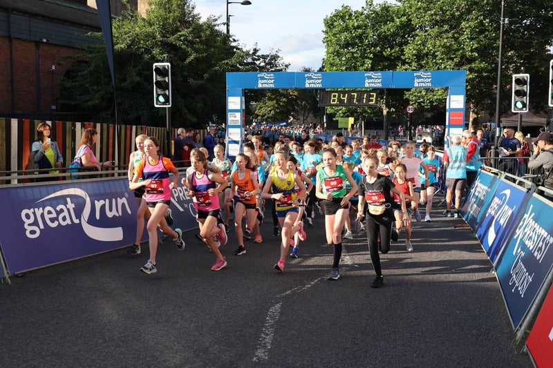 More than 5,000 young runners were due to compete in the Junior and Mini Great North Run events today ahead of the full Great North Run half marathon tomorrow