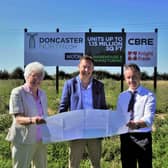 Mayor Ros Jones, Jason Stowe from Wilton Developments and Dan Swaine, Doncaster’s Director for Place.