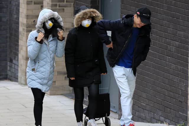 Young people wearing face masks
