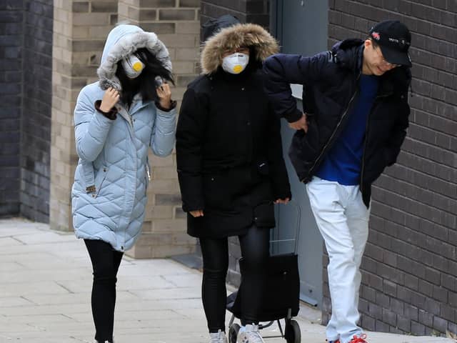 Young people wearing face masks
