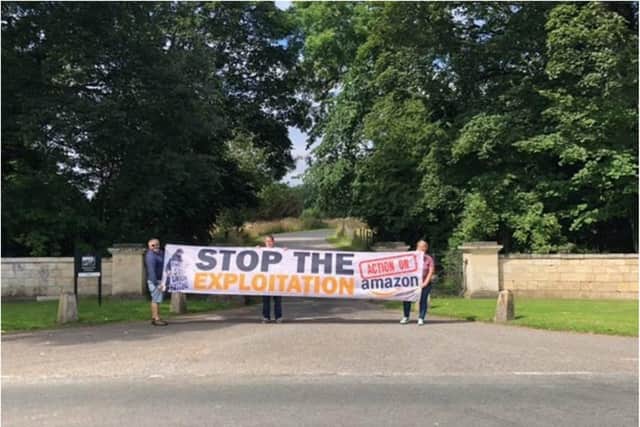 Protesters also staged a demo outside Brodsworth Hall.