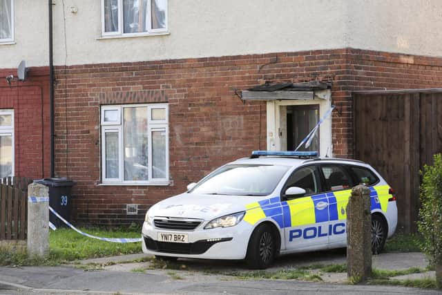 Police outside 39 Warren Close in Intake, Doncaster