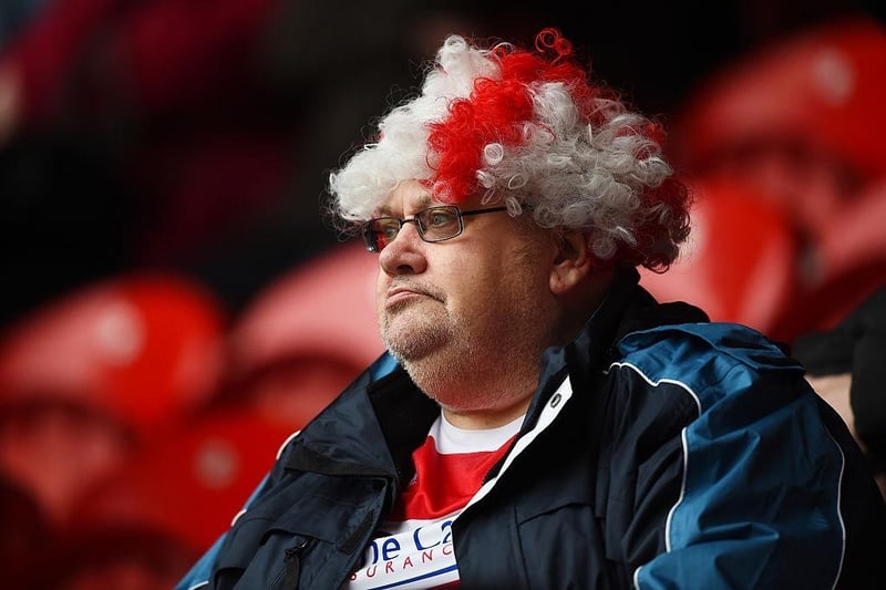 A Doncaster Rovers supporter is seen on the stand prior to the Emirates FA Cup Third Round match between Doncaster Rovers and Stoke City at Keepmoat Stadium on January 9, 2016.