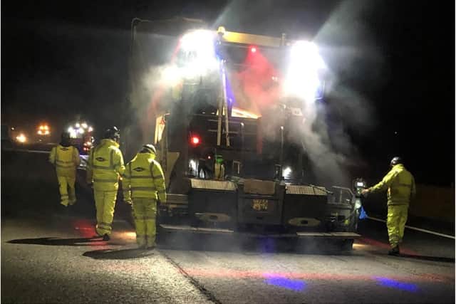 Resurfacing work is taking place on the M18.