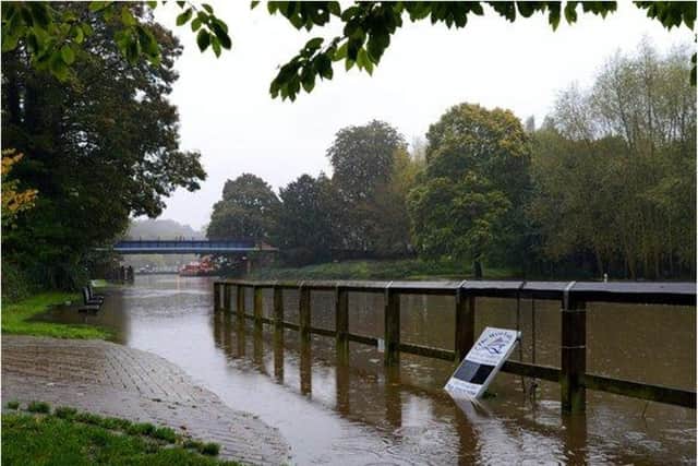 The River Don broke its banks at Sprotbrough yesterday.