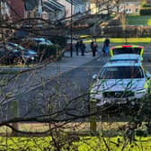 Police swooped on the housing estate in Scawsby this morning.