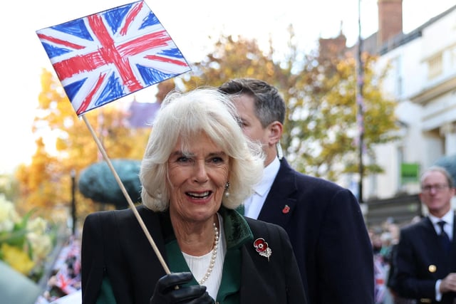Camilla, Queen Consort visits the Mansion House in Doncaster during an official visit to Yorkshire on November 9, 2022.  (Photo by Molly Darlington - WPA Pool/Getty Images)