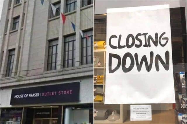 The entire contents of House of Fraser in Doncaster have been put up for auction.