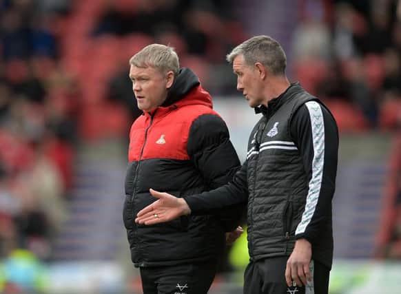 Grant McCann and assistant Cliff Bryne. Picture: Jonathan Gawthorpe