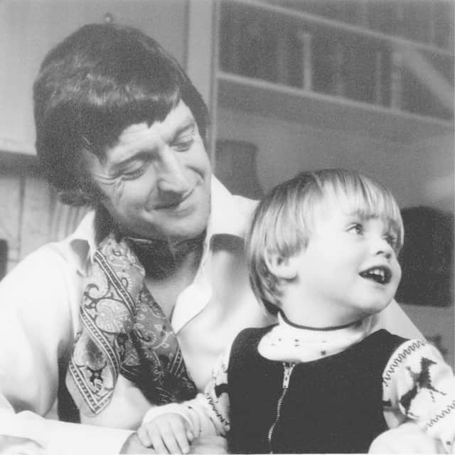 Sir Michael Parkinson with his son, a young Mike.
