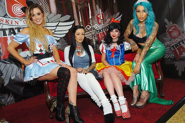 At the Tattoo Jam at Doncaster Racecourse in 2013 were Penny Suzanne, Annalieza Parsons, Roxy Reveals and Terri Alticar