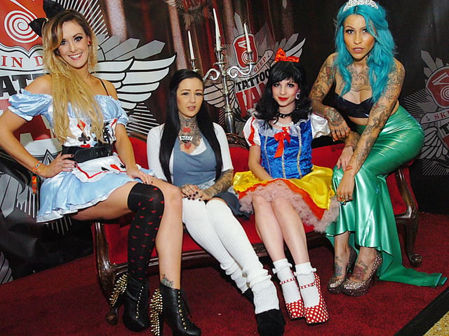 At the Tattoo Jam at Doncaster Racecourse in 2013 were Penny Suzanne, Annalieza Parsons, Roxy Reveals and Terri Alticar