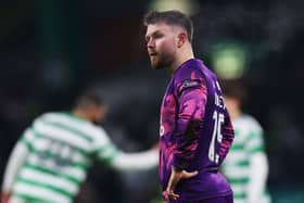 GLASGOW, SCOTLAND - JANUARY 08: Glenn Middleton of Dundee United looks on during the William Hill Premiership match between Celtic FC and Dundee United at Celtic Park on January 08, 2025 in Glasgow, Scotland. (Photo by Ian MacNicol/Getty Images)