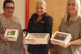 Pictured at the event are Friends chairperson Bev Chapman, Nicola Lilly (cake maker) and Danielle Betts (secretary).