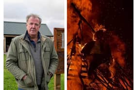 Jeremy Clarkson says claims he burned an effigy of Donald Trump on Bonfire Night (right) are "utter horses***" (Photo: Jeremy Clarkson/Instagram).