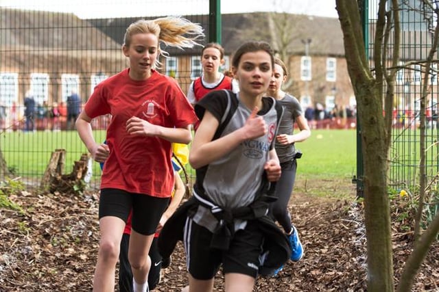 Action from the U11s girls’ race.