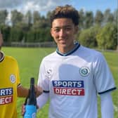 Rio Allan (right) pictured with his Doncaster City teammate Tom Stalton.