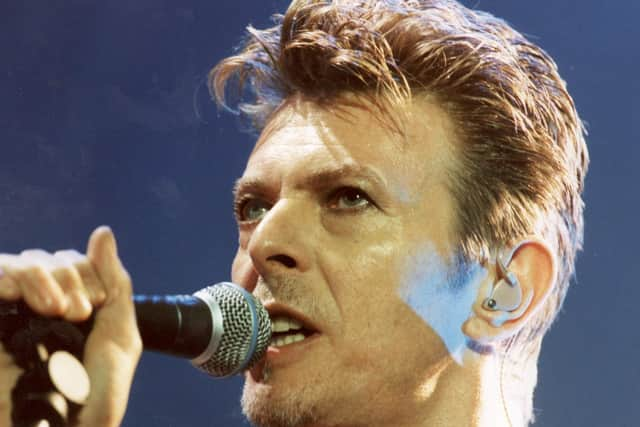 David Bowie in concert at the Sheffield Arena in 1995 