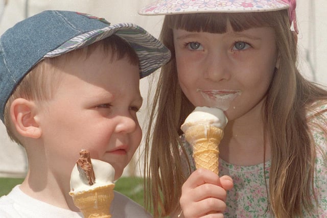 Daniel and Laura Smith tucked into an ice cream back in 1997