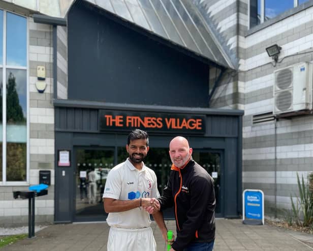 Cricketer Bhargav Merai with DCLT’s James Keyworth.