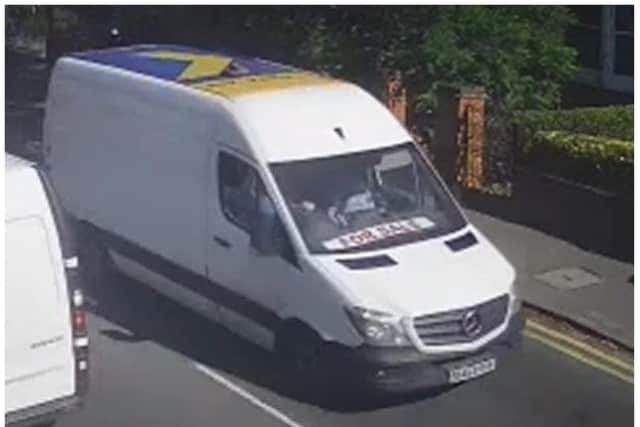 Police are seeking the driver and passenger of this van.