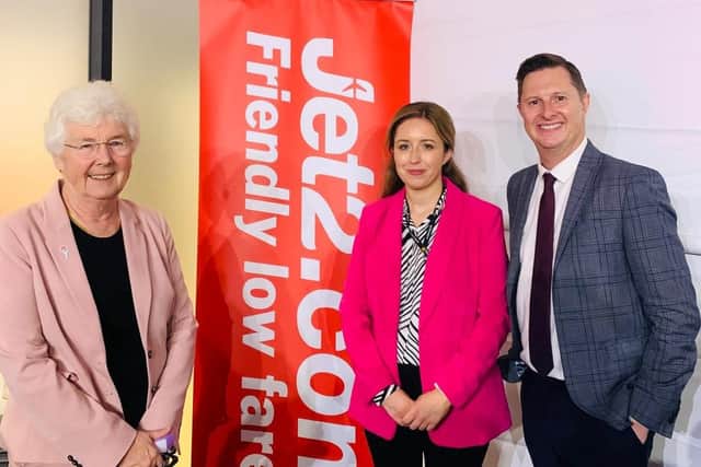 Mayor Ros Jones and MPs Sally Jameson and Lee Pitcher have met with airlines bosses at the Labour Party conference.