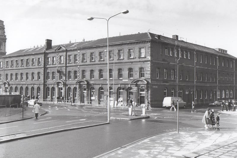 Can you remember the General Post Office in Commercial Road? Here it is in the 1970s, with the Guildhall clock tower to its left.