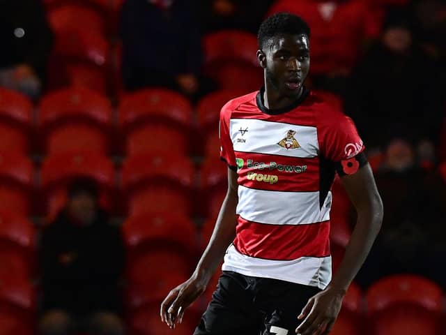 Doncaster Rovers striker Mo Faal.