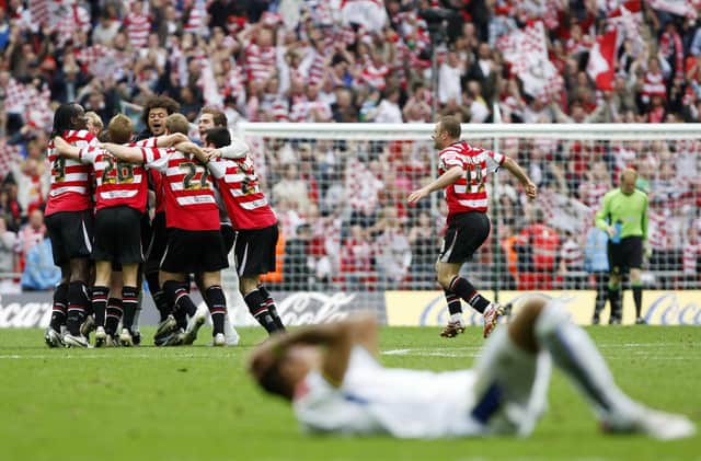 Doncaster Rovers started the 2007/8 season slowly - winning just three of the first ten league games - but ended it by beating Leeds United in the League One play-off final. Photo: ADRIAN DENNIS/AFP via Getty Images