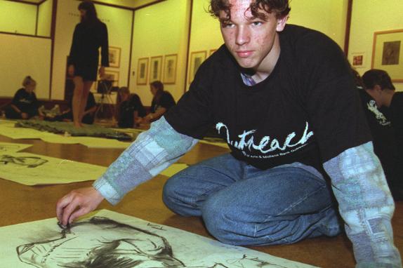 Tim Agar, aged 17 in 1996. Working on a life drawing.