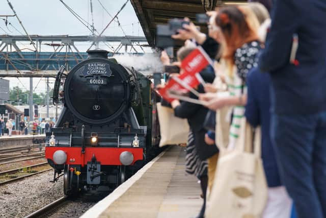 The Flying Scotsman roared back into Doncaster on Friday.