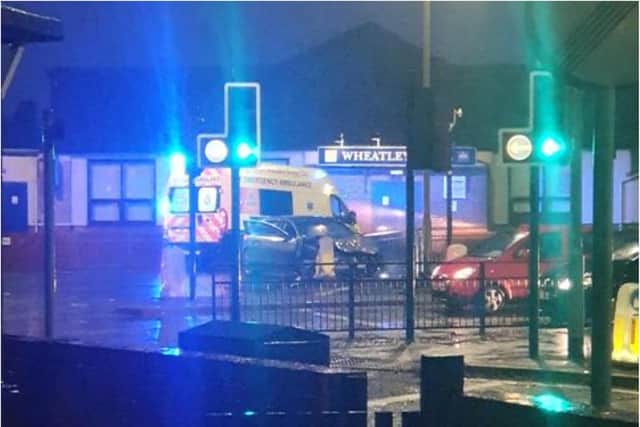 An ambulance on a 999 call was involved in a crash in Doncaster this morning